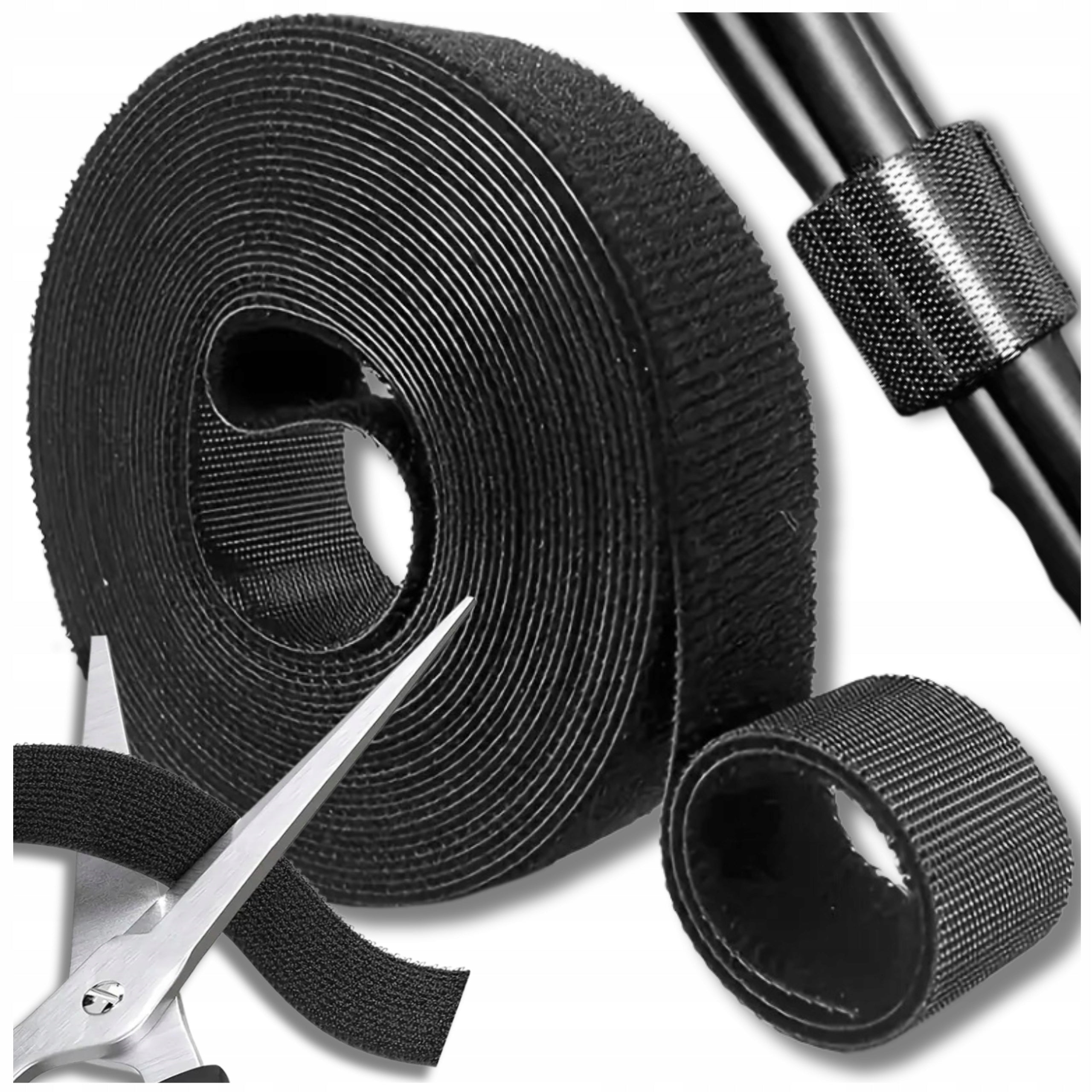 Velcro Tape Velcro Cable Organizer Cable Band Adjustable 10m Black Brand no brand