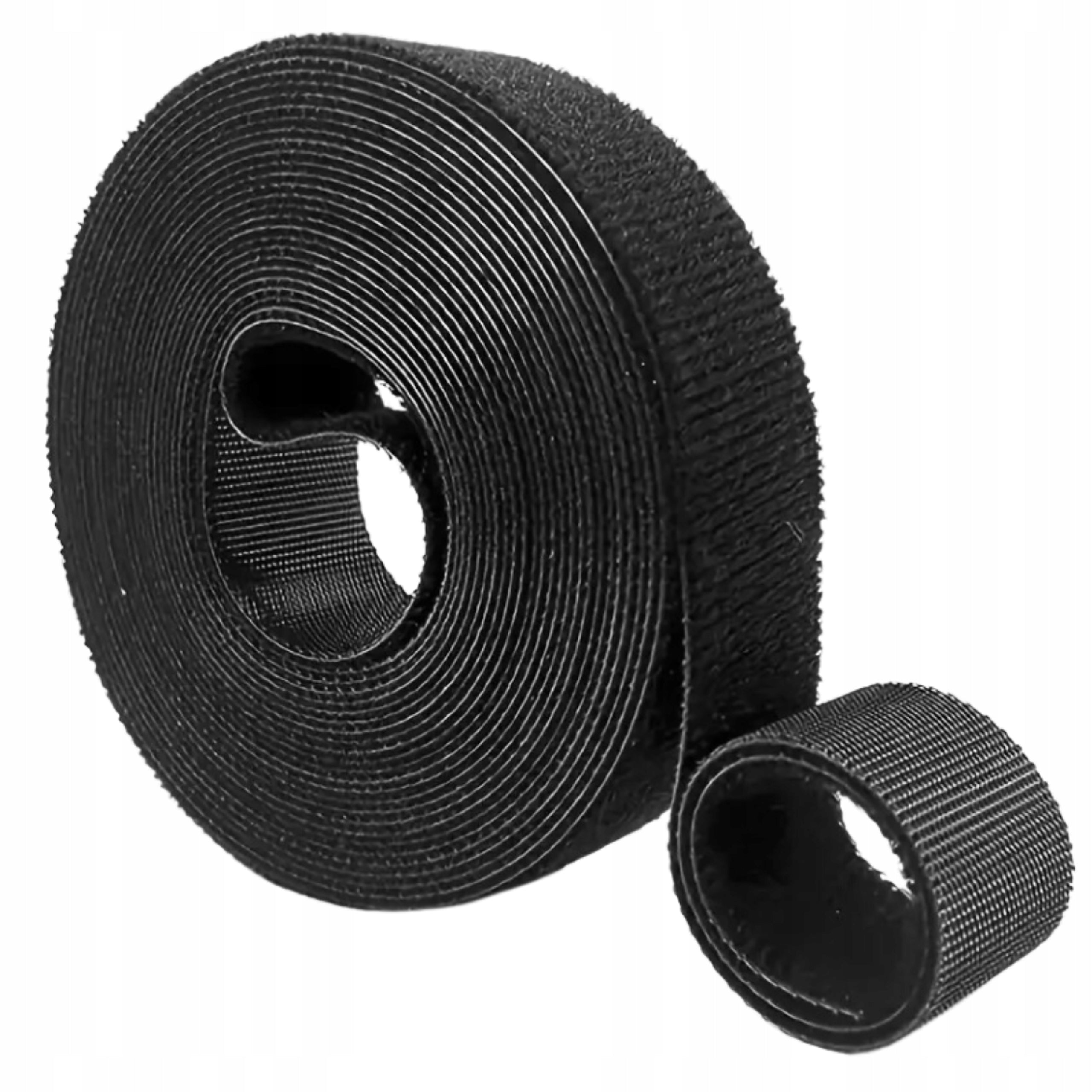 Velcro Tape Velcro Cable Organizer Cable Band Adjustable 10m Black Manufacturer code Taśma rzepowa do spinania kabli