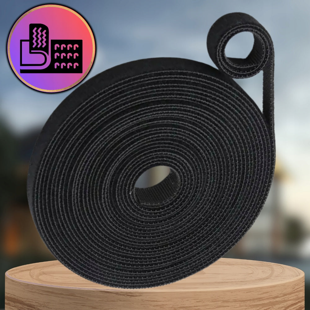 Velcro Tape Velcro Cable Organizer Cable Band Adjustable 10m Black Model Maskownica organizer na kable czarny