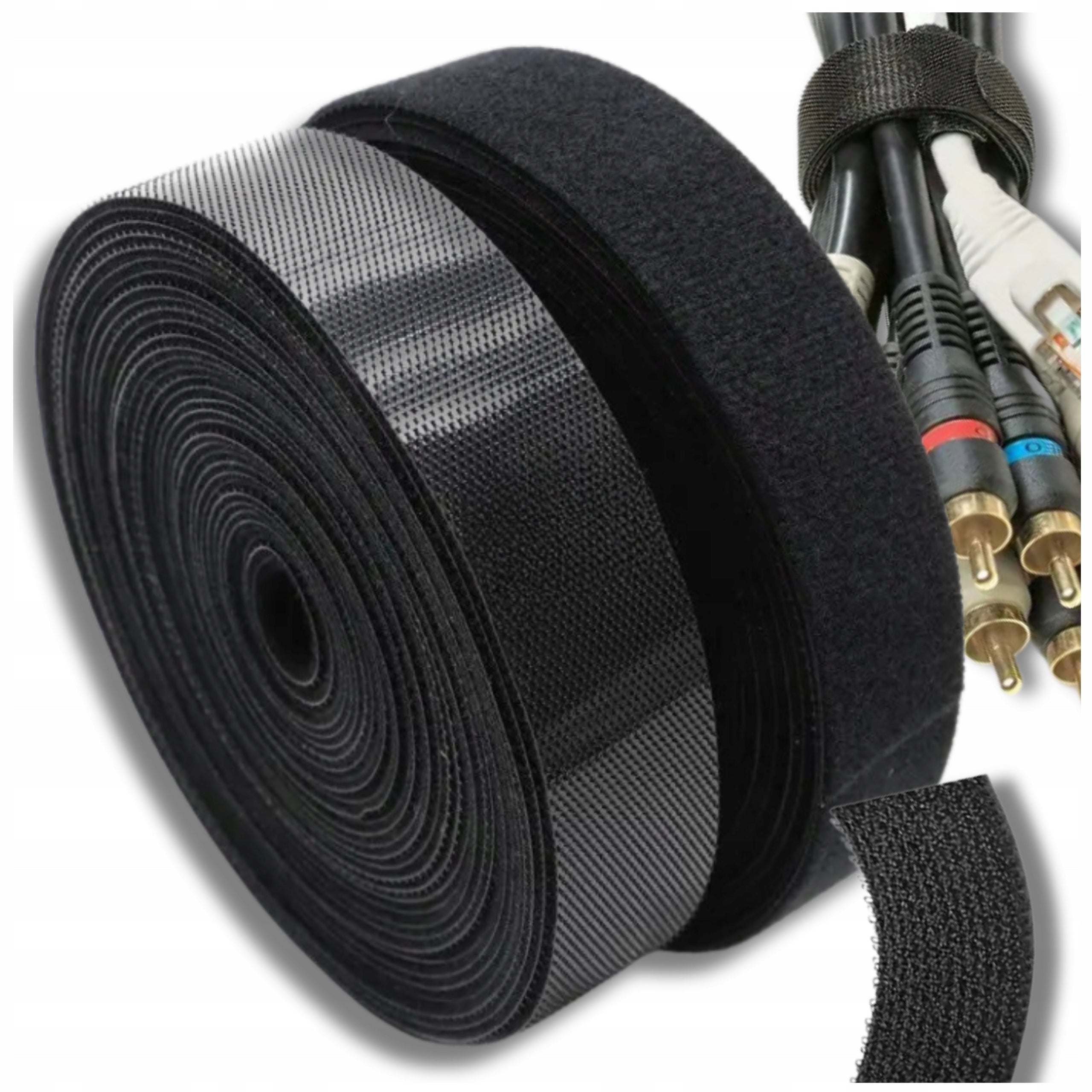 Velcro Tape Velcro Cable Organizer Cable Band Adjustable 10m Black