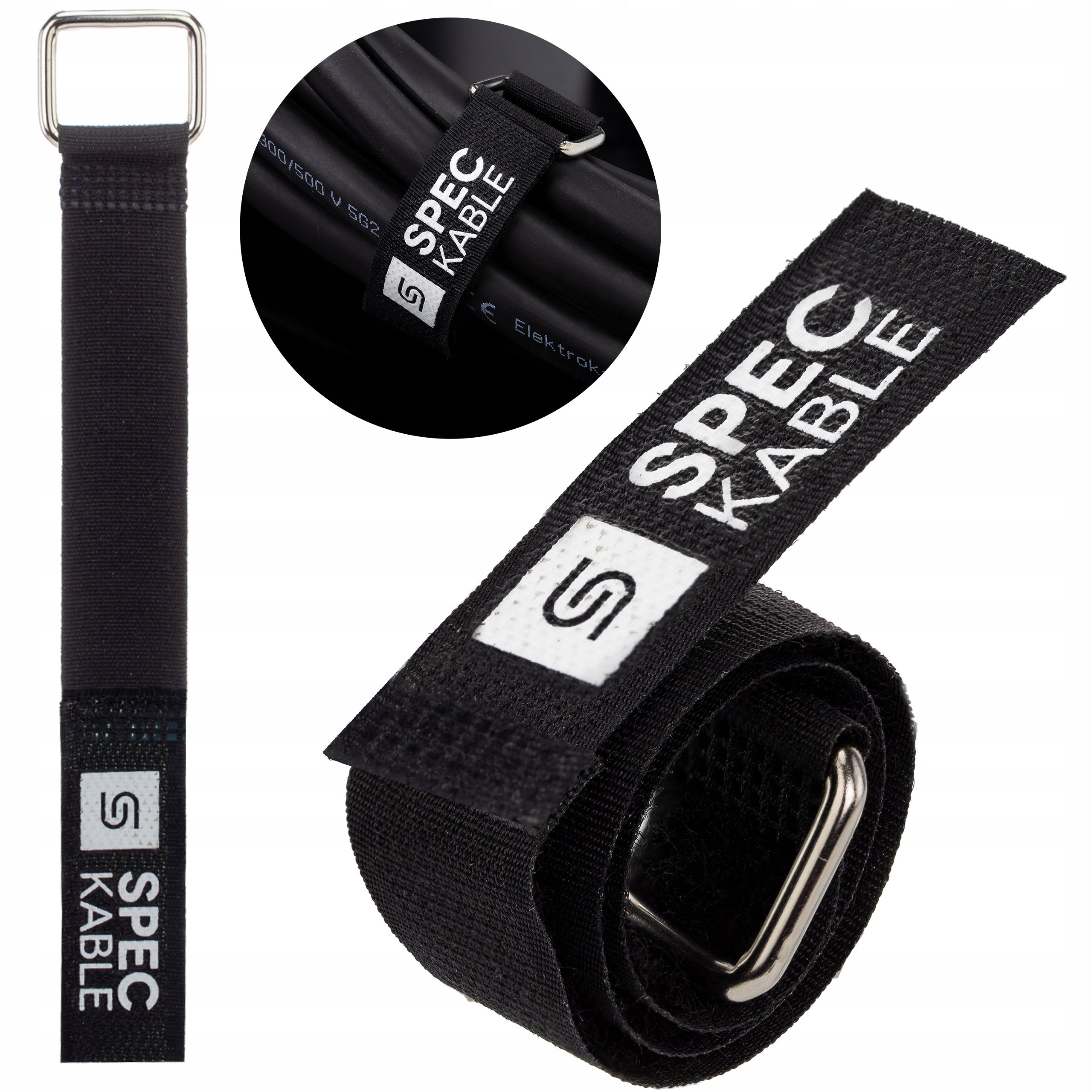 Velcro band cable organizer black 10cm