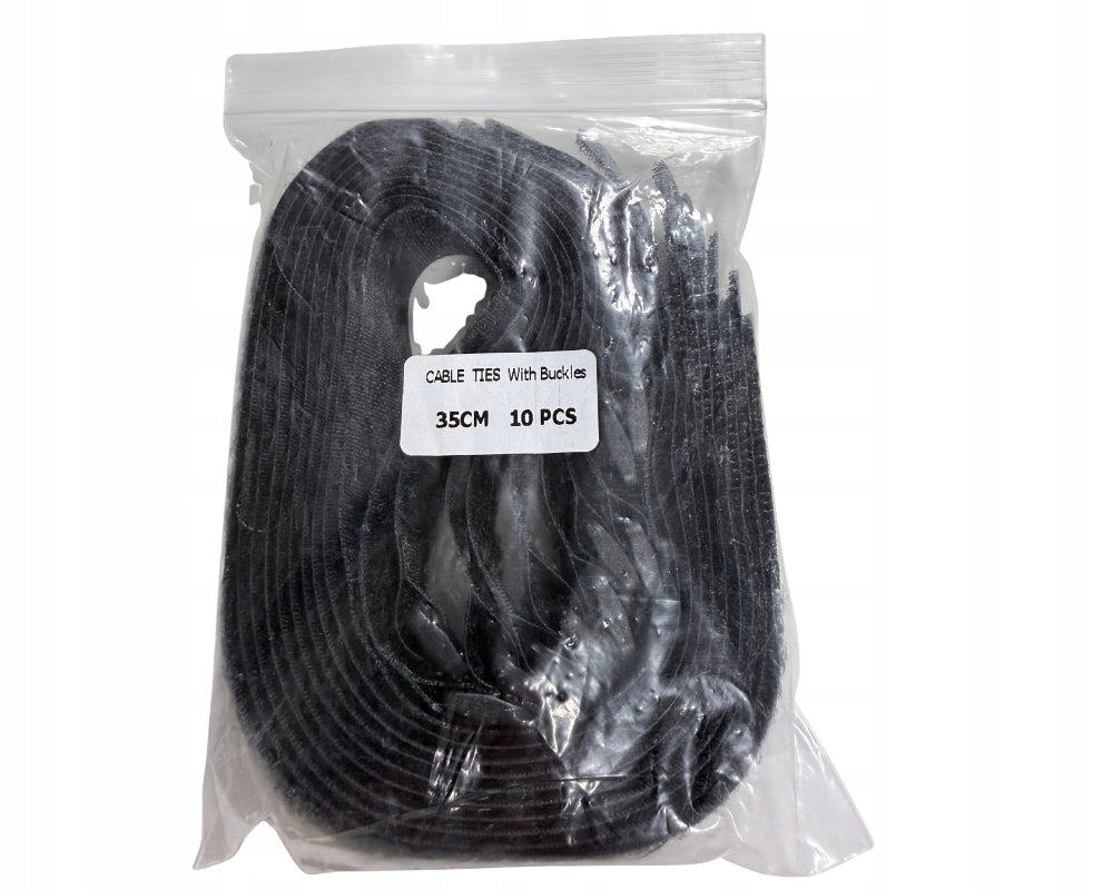 Velcro bands 35cm with buckle black cable organizer 10 pcs Model SK HW-20350