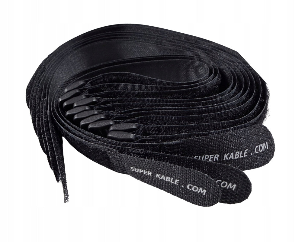 Velcro bands 35cm with buckle black cable organizer 10 pcs