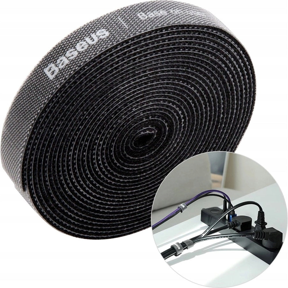 Velcro for cables, quick organization, Baseus 3 m reusable tape x5 Manufacturer code ACMGT-F01
