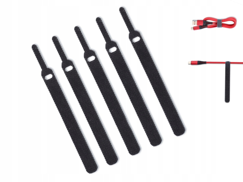 Velcro for wires system ANTI-LOST cable connection black 5 pieces 11 cm