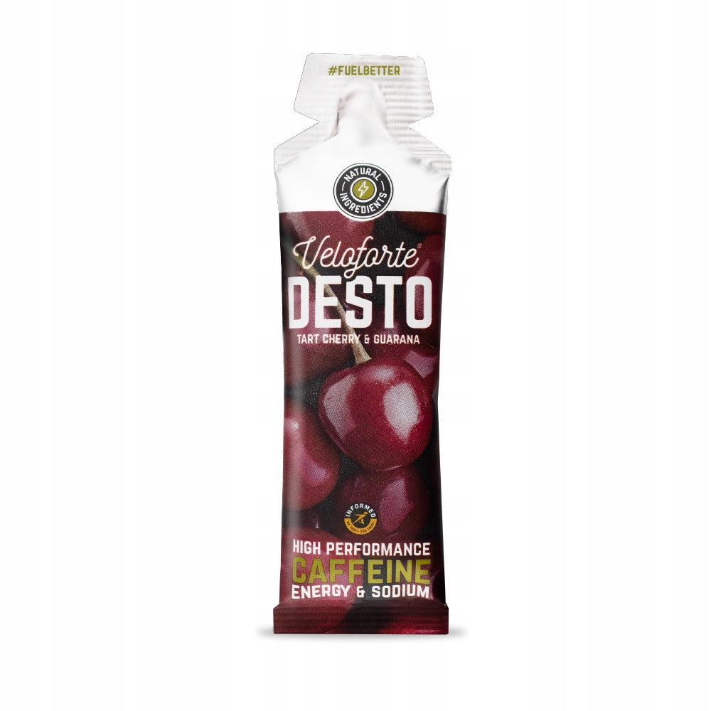 Veloforte Desto Gel 33 g natural cherry energy gel with caffeine