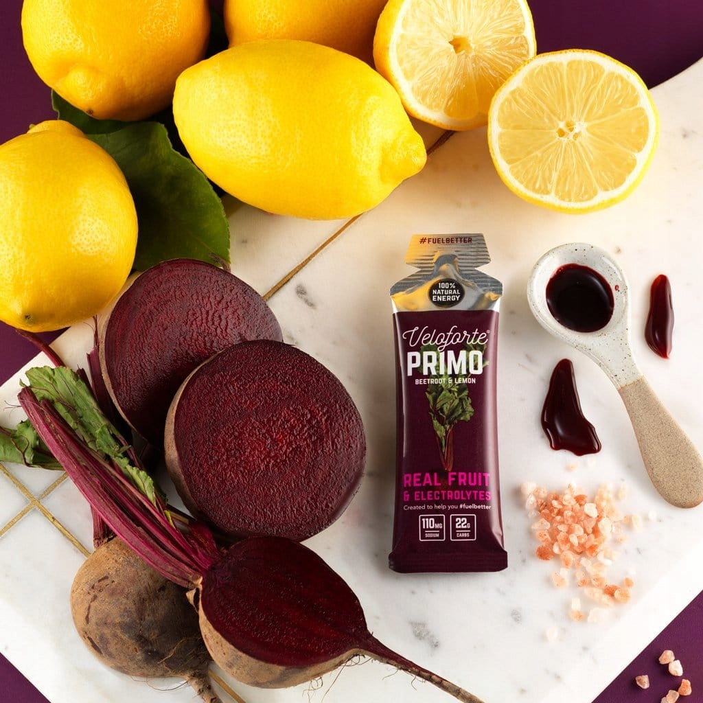 Veloforte Primo Gel 33 g natural energy gel beet and lemon juice Packaging status original