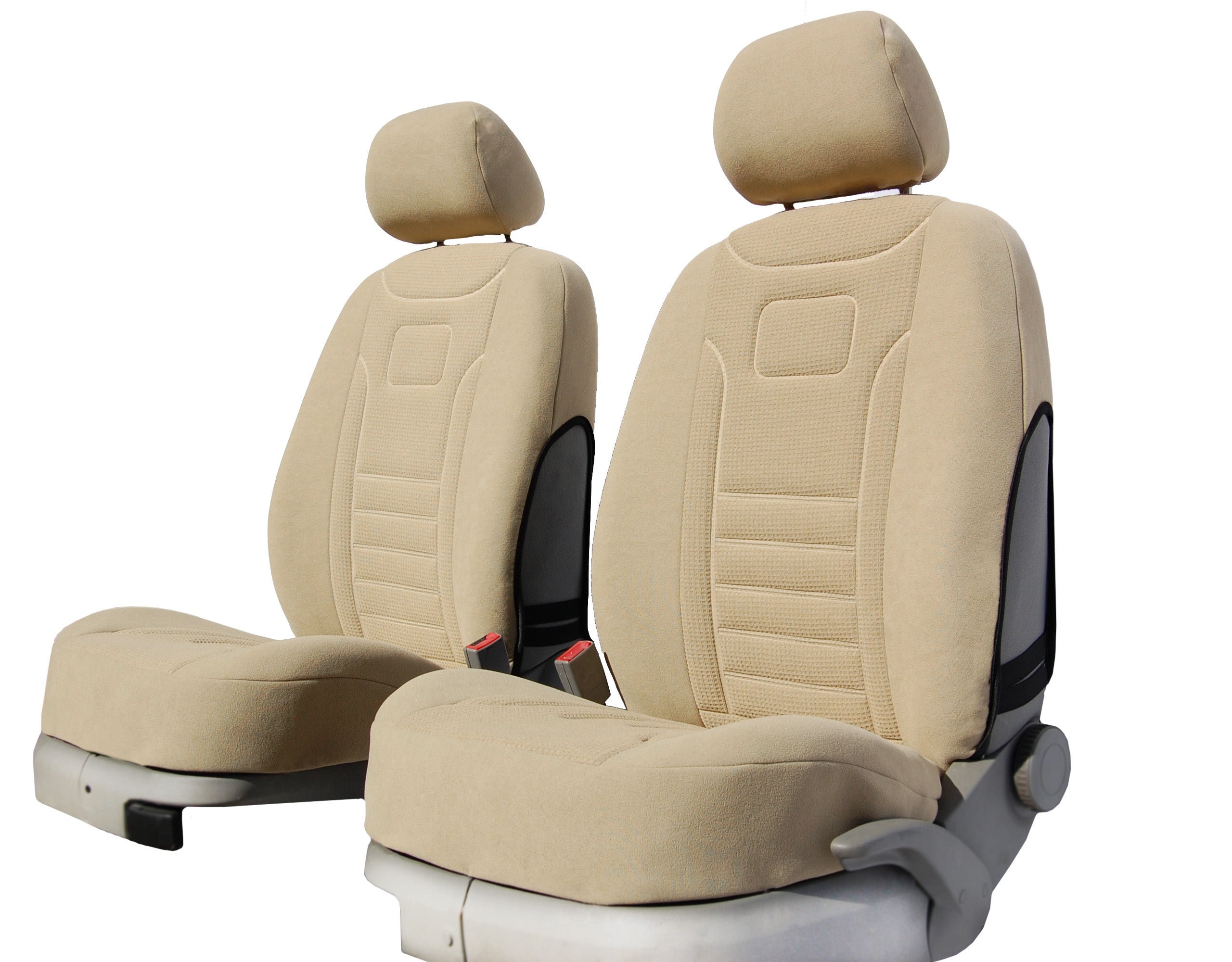 Velour BEIGE FRONT SEAT COVERS CAR SEATS front 1+1