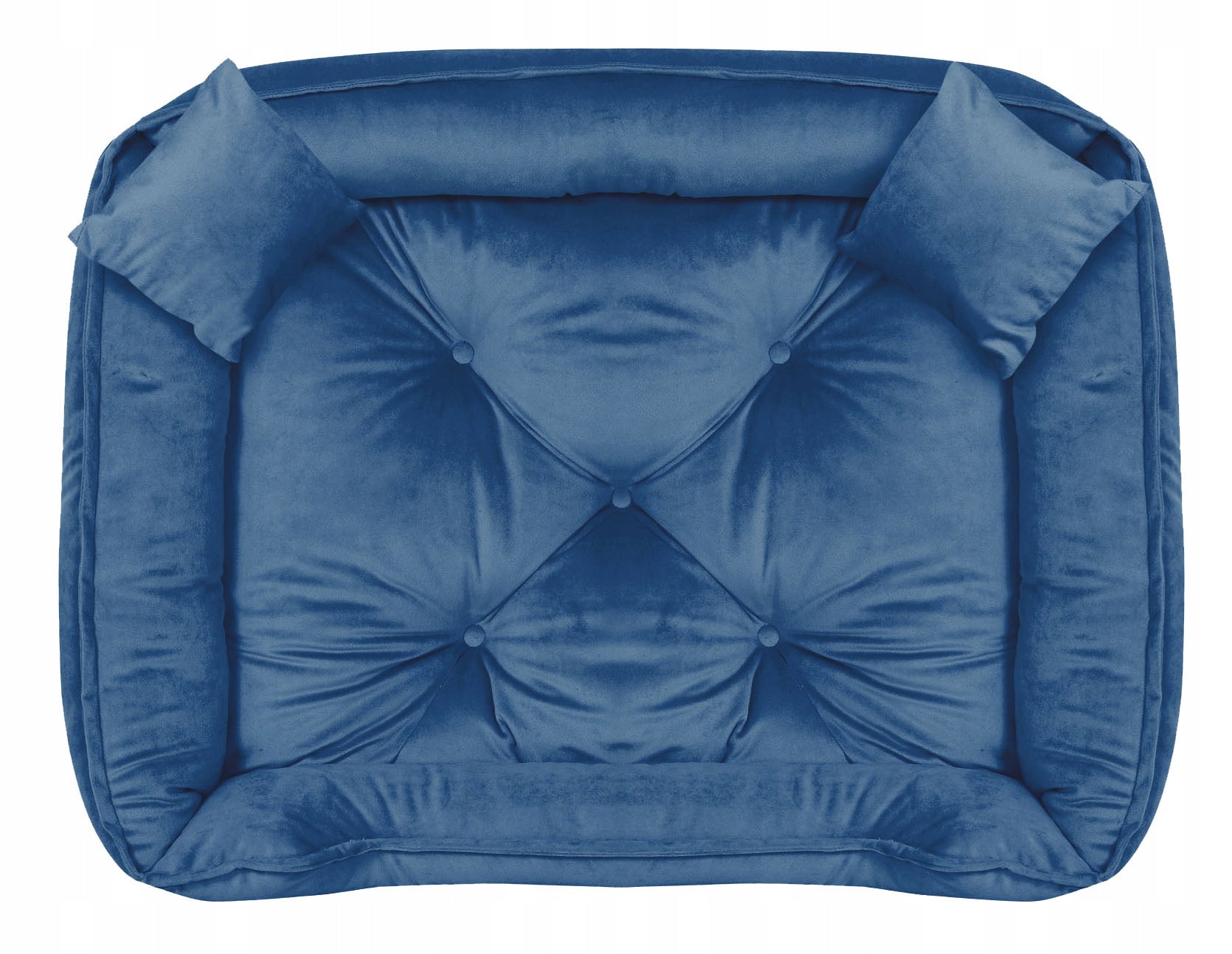 Velour Bed for Cat Dog Bedding Couch Playpen 100x75 cm Blue Model Legowisko WELUROWE Royal Dog