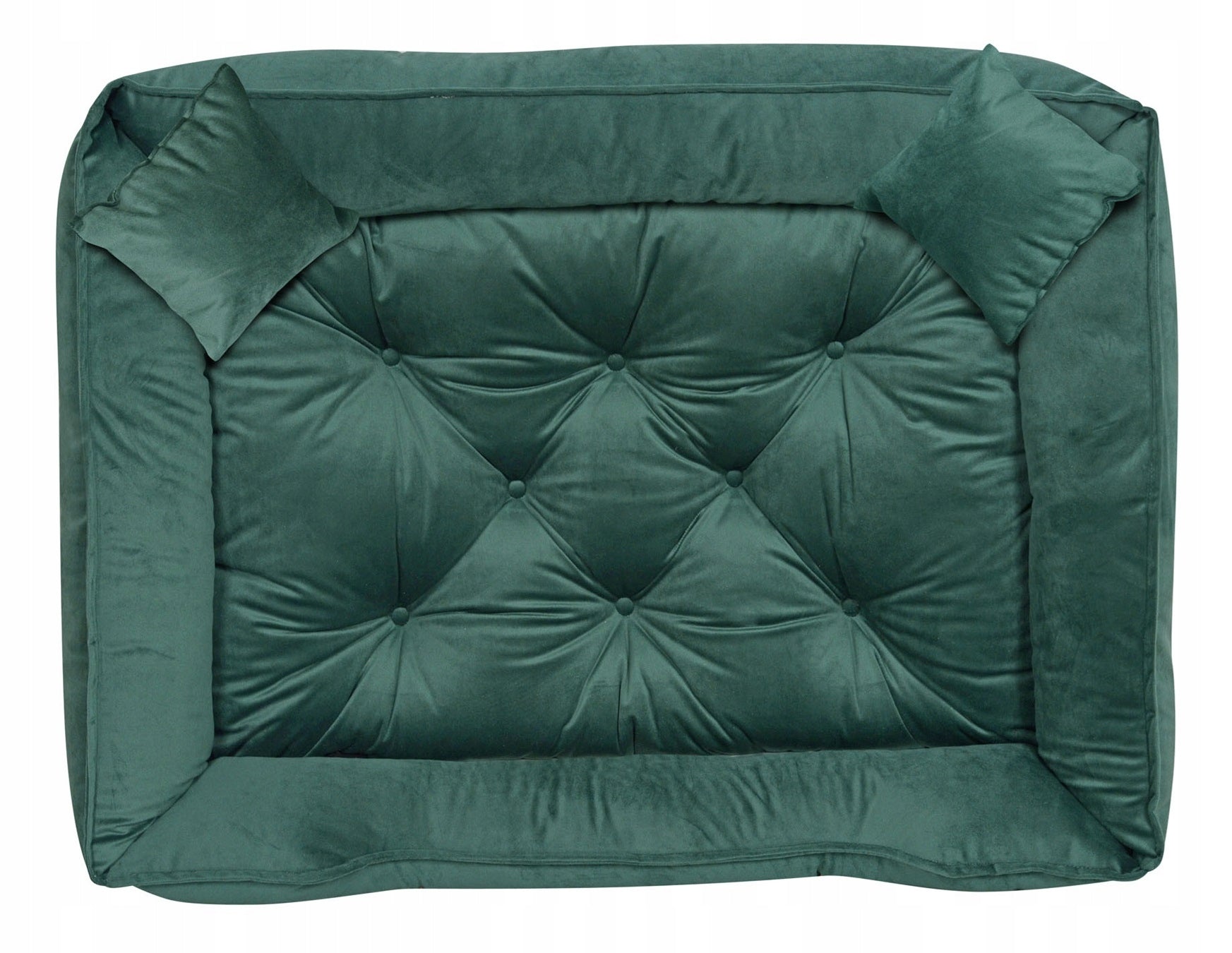 Velour Bed for Cat Dog Bedding Couch Playpen 100x75 cm Green Model Legowisko WELUROWE Royal Dog