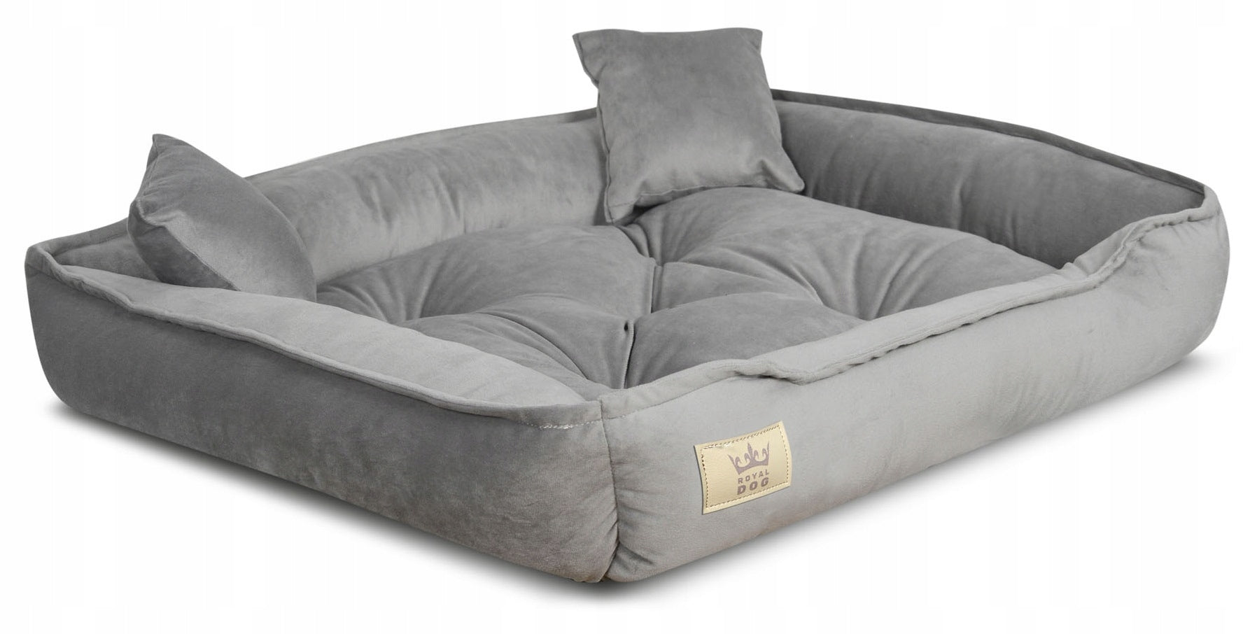 Velour Bed for Cat Dog Bedding Couch Playpen 100x75 cm Grey Manufacturer code WEL100/75J-SZ