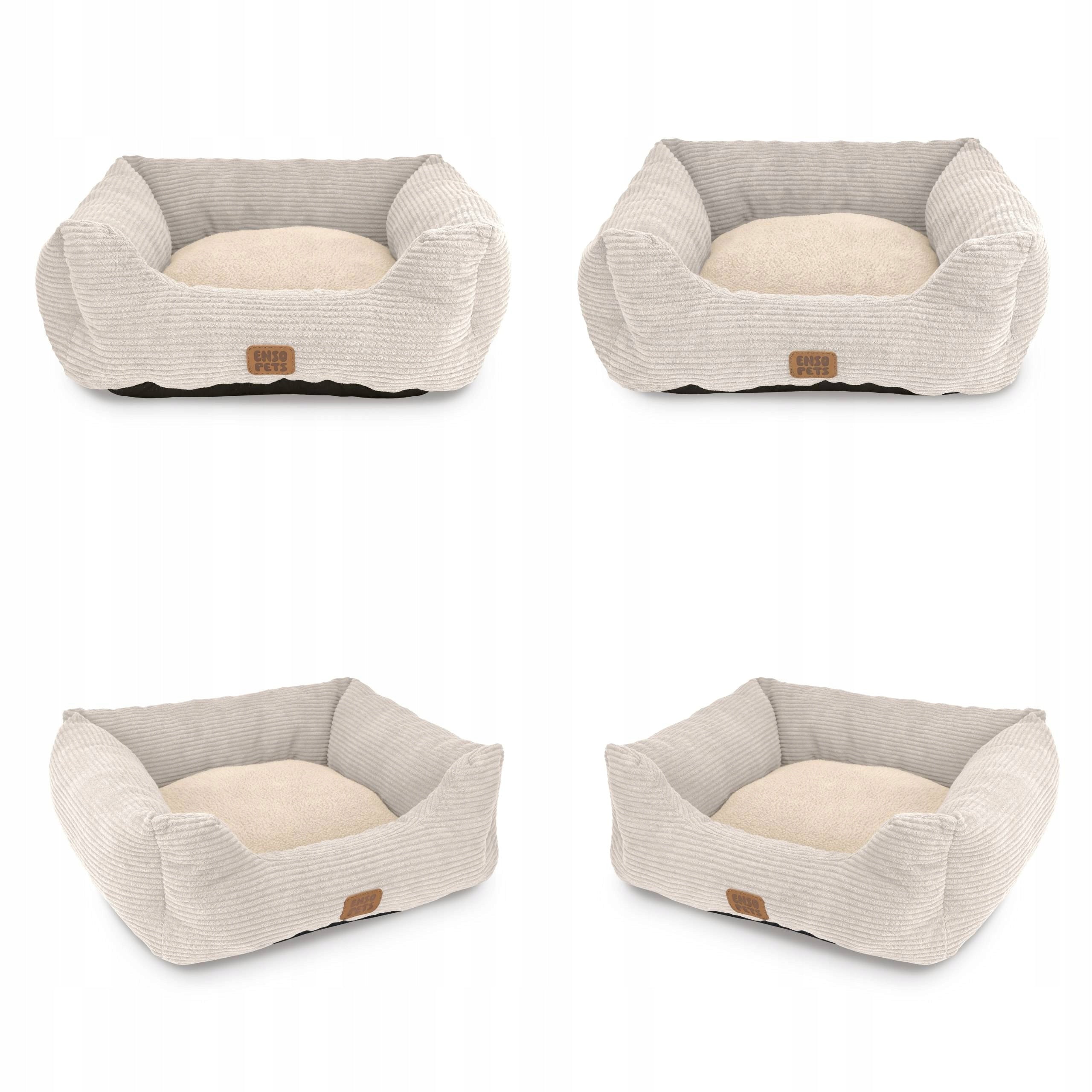 Velour cat bed S bedding plush couch soft pillow Color beige