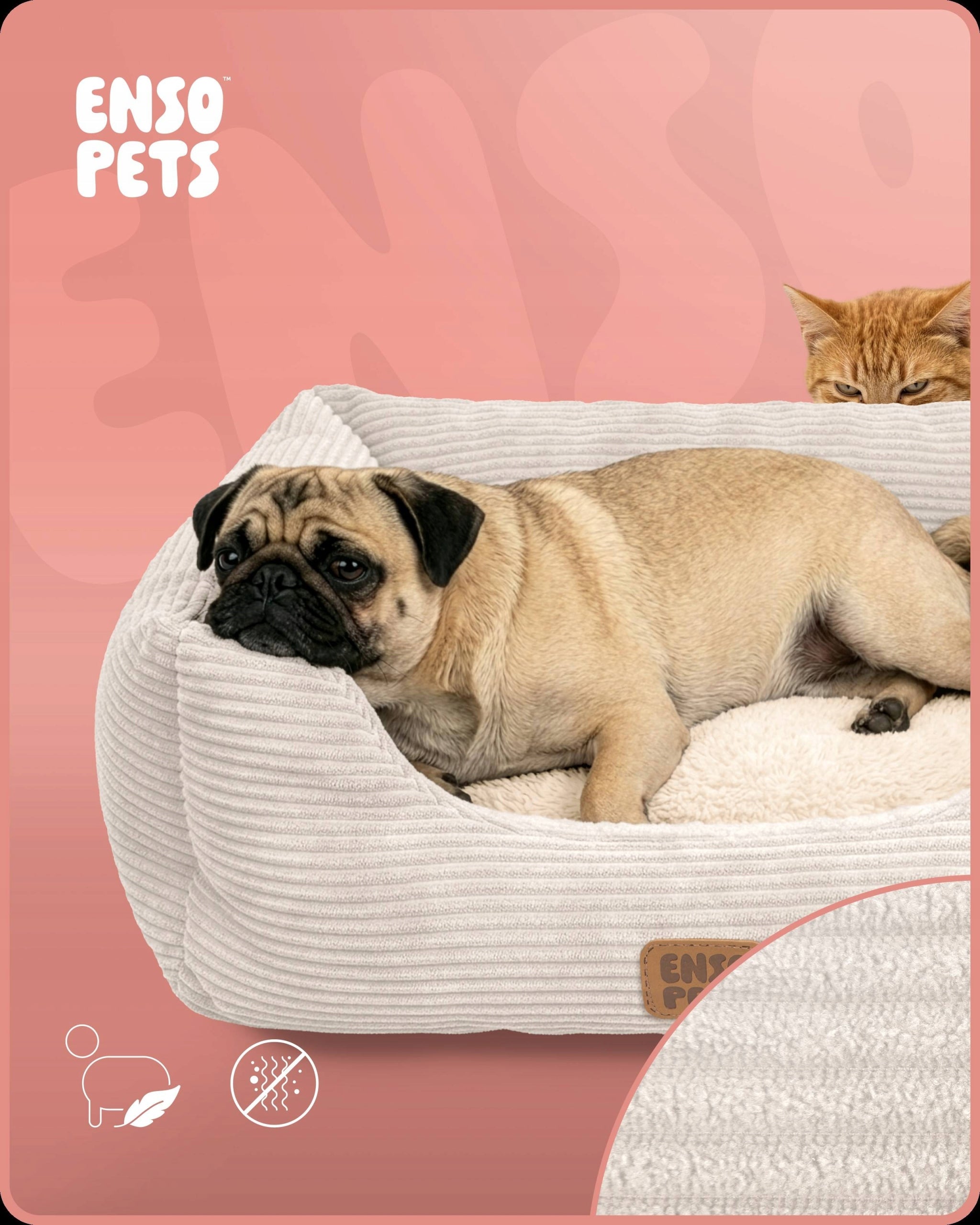 Velour cat bed S bedding plush couch soft pillow Product width 51 cm