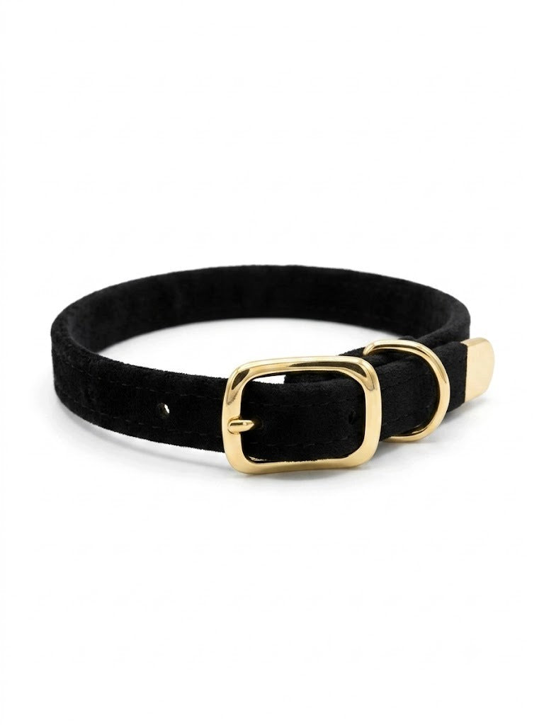Velour collar black 1cm/31 cm