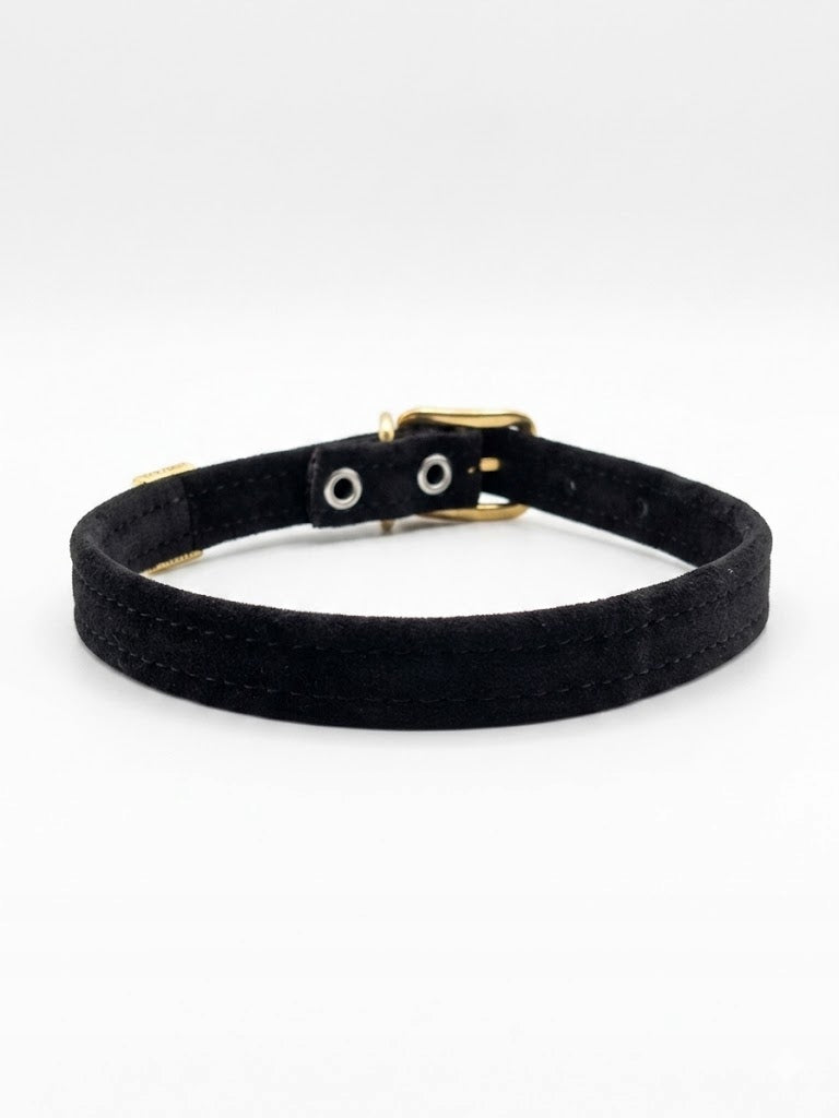 Velour collar black 1cm/34 cm