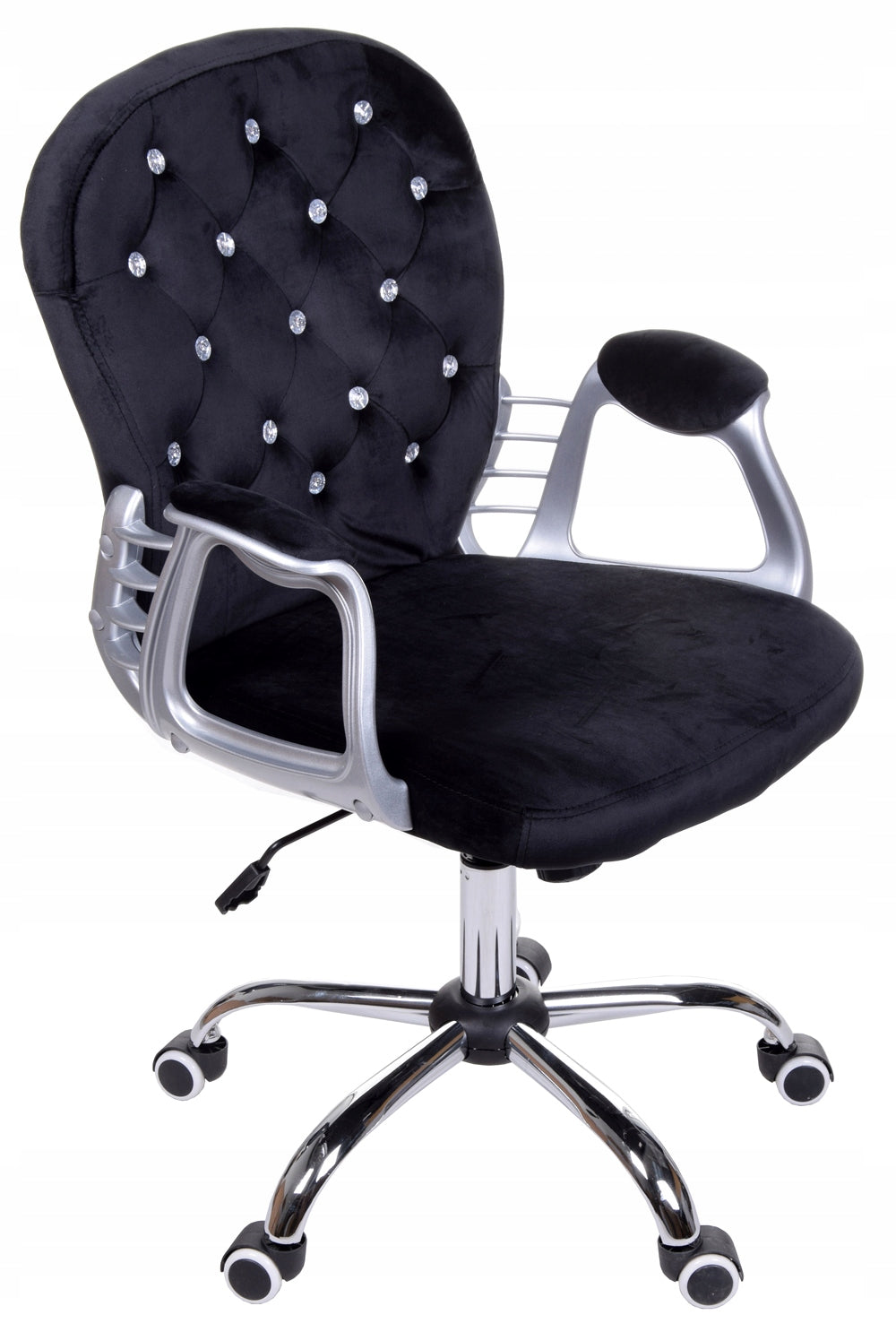 Velour office chair BLACK GIOSEDIO crystals