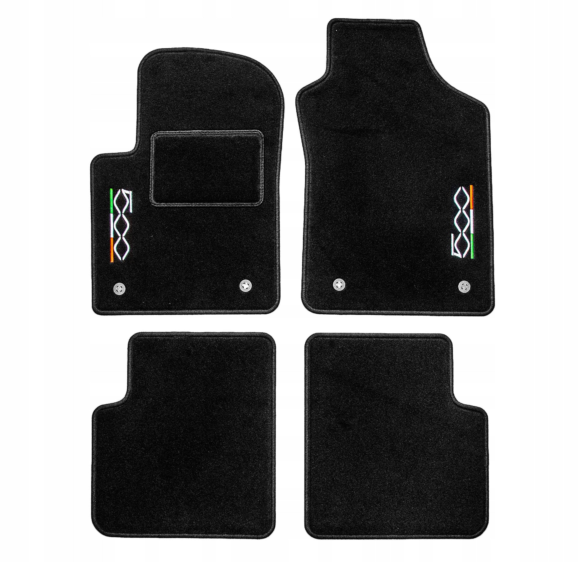 Velour rugs for Fiat 500 from 2007- EMBROIDERY EAN (GTIN) 5905036846637