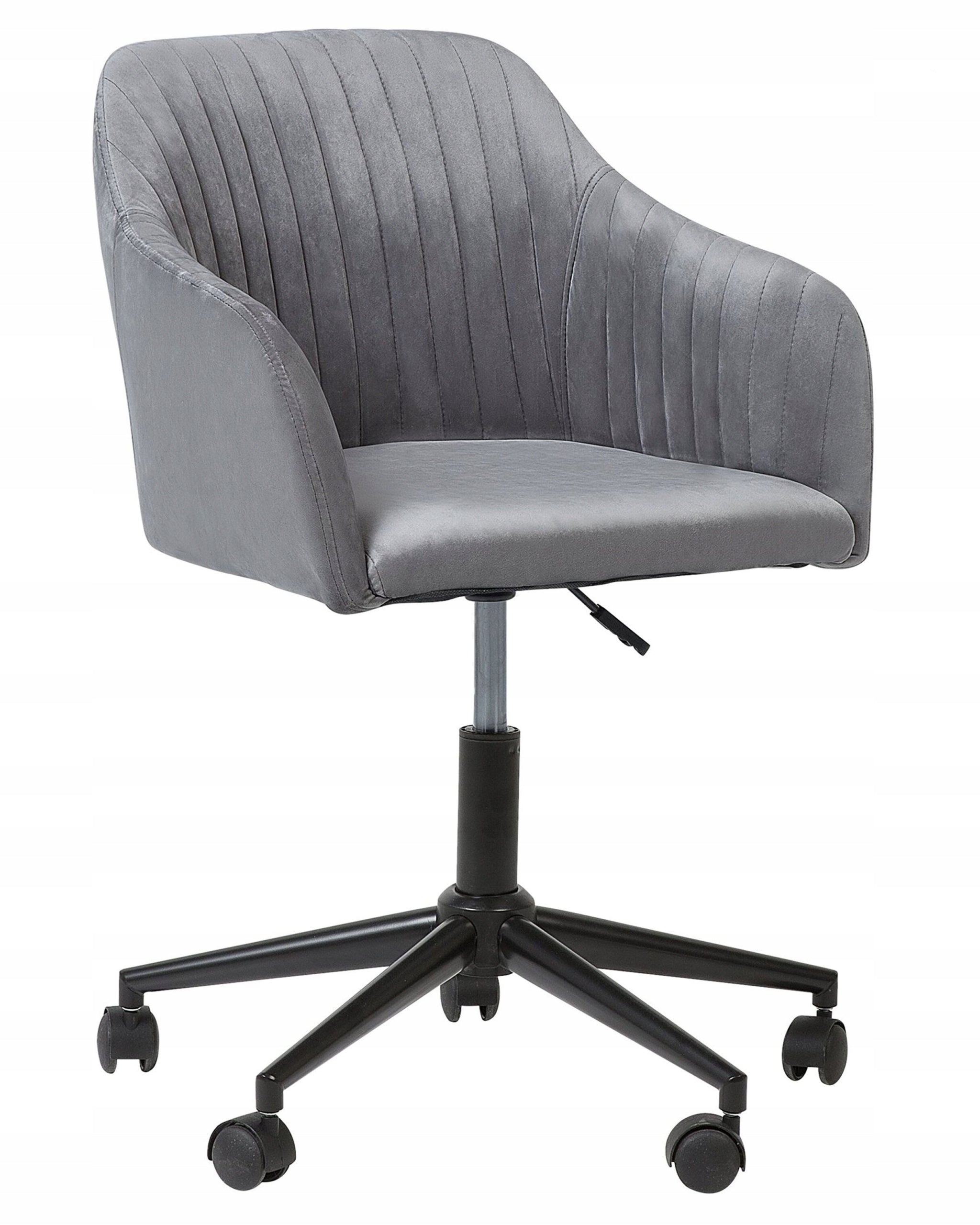 Velvet Swivel Office Chair Grey