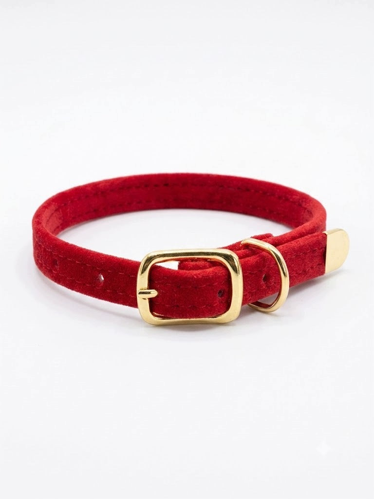 Velvet collar red 1cm/31 cm