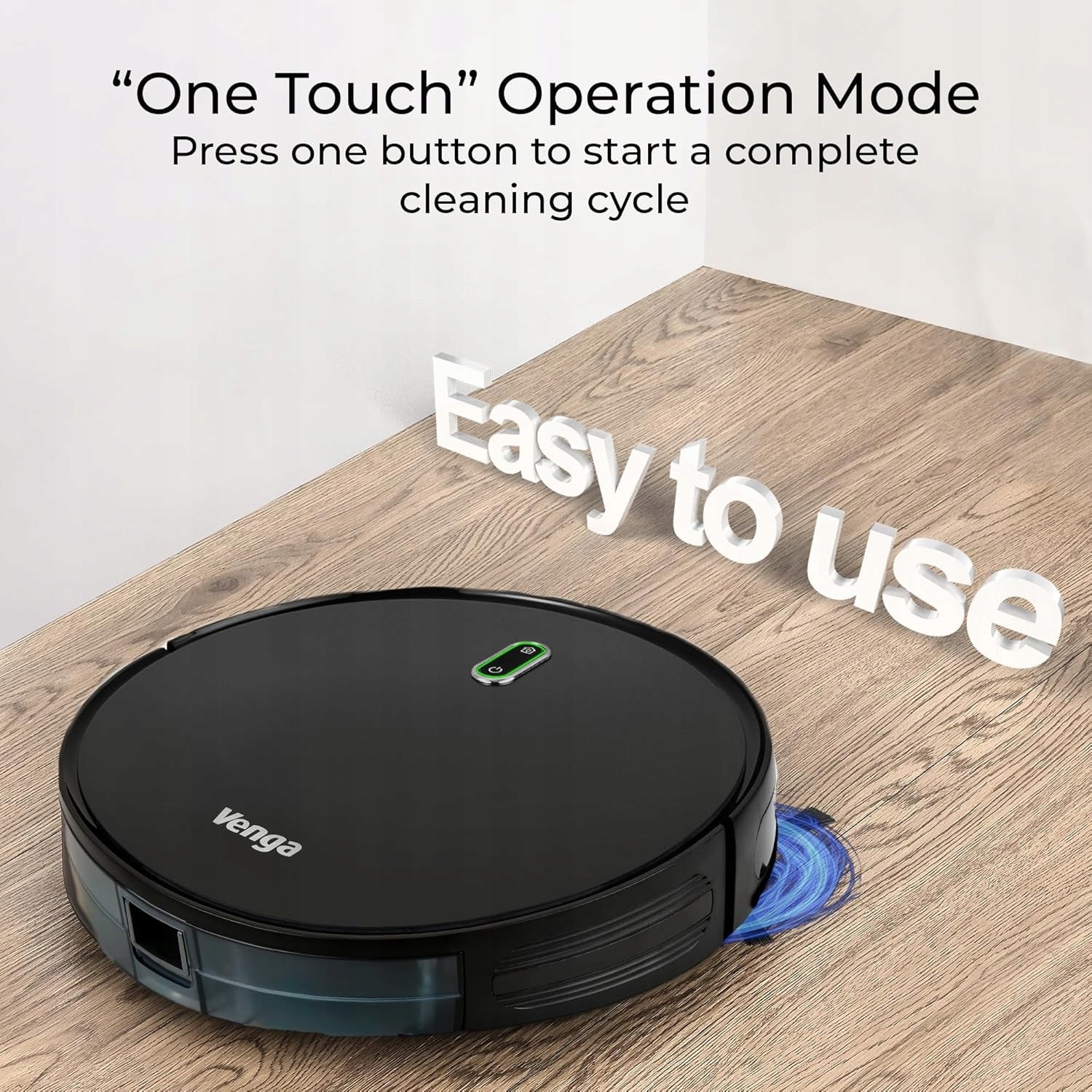 Venga Robot Vacuum Cleaner 3in1 Mop 6 Modes Quiet Easy VG RVC 3000 BK Black Dominant color black