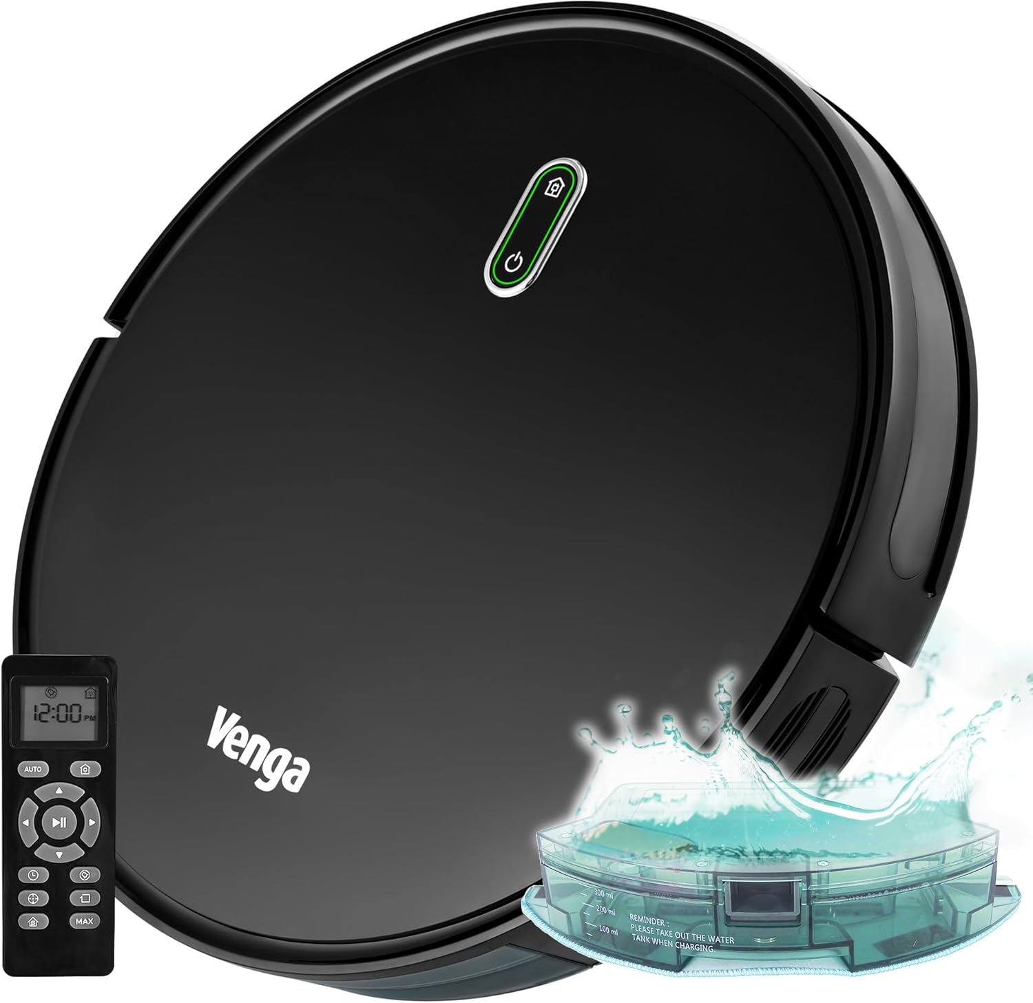 Venga Robot Vacuum Cleaner 3in1 Mop 6 Modes Quiet Easy VG RVC 3000 BK Black