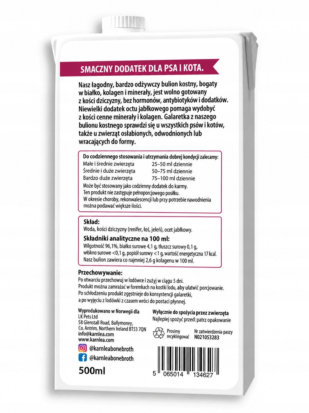 Venison Bone Broth for Dogs and Cats | Collagen |Ponds |Natural |500ml Manufacturer code KAR-WILDBROTH
