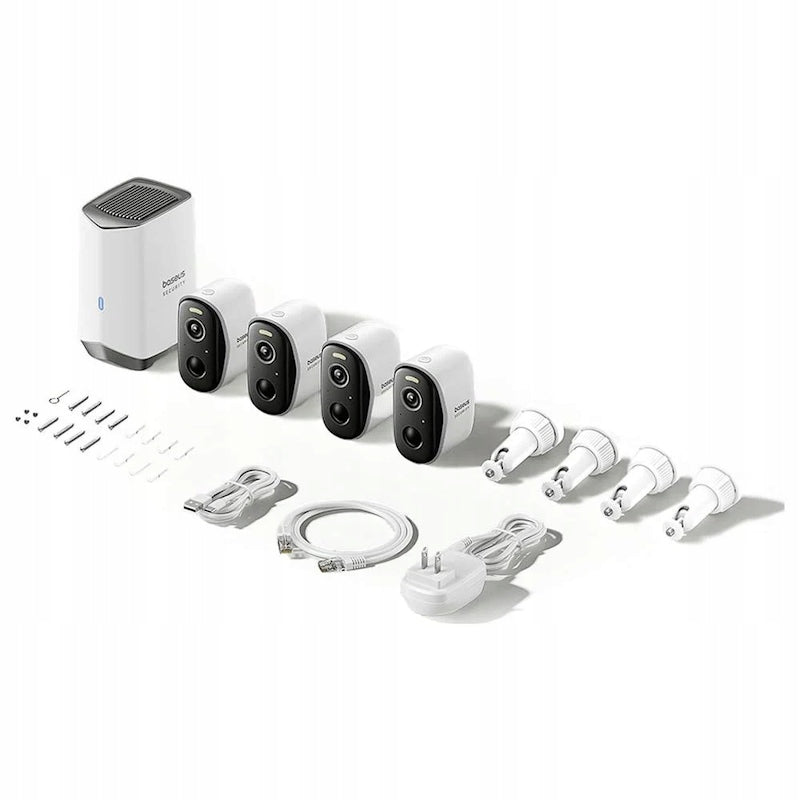 Venkovní kamera Baseus Security N1 Plus 2K, sada 4+1, bílá Model Kamera 2K 4-Cam Kit