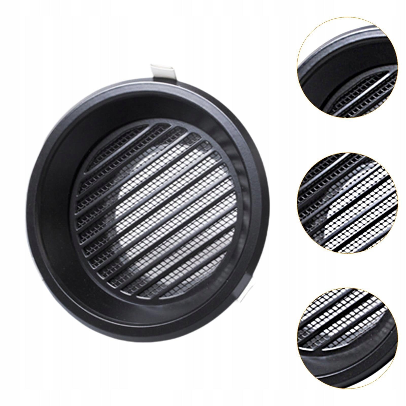 Vent Duct Cover Air Outlet ,Easy to Install, Vent Cap, Aluminum Alloy black Power 1 W