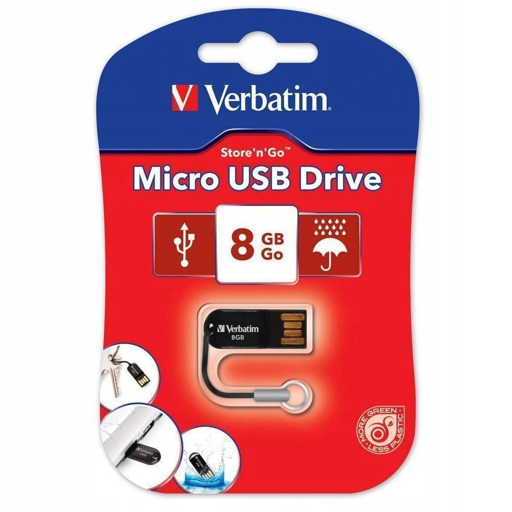 Verbatim Micro USB 8GB flash drive - ultra-thin, USB 2.0 Brand Verbatim