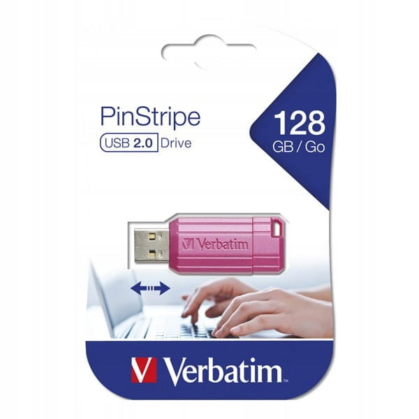 Verbatim USB flash drive disk 2.0 StoreNGo PinStripe pink 128GB