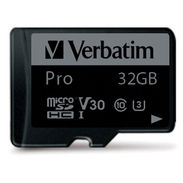 Verbatim microSD card 32GB + adapterPro U3 black/black 47041