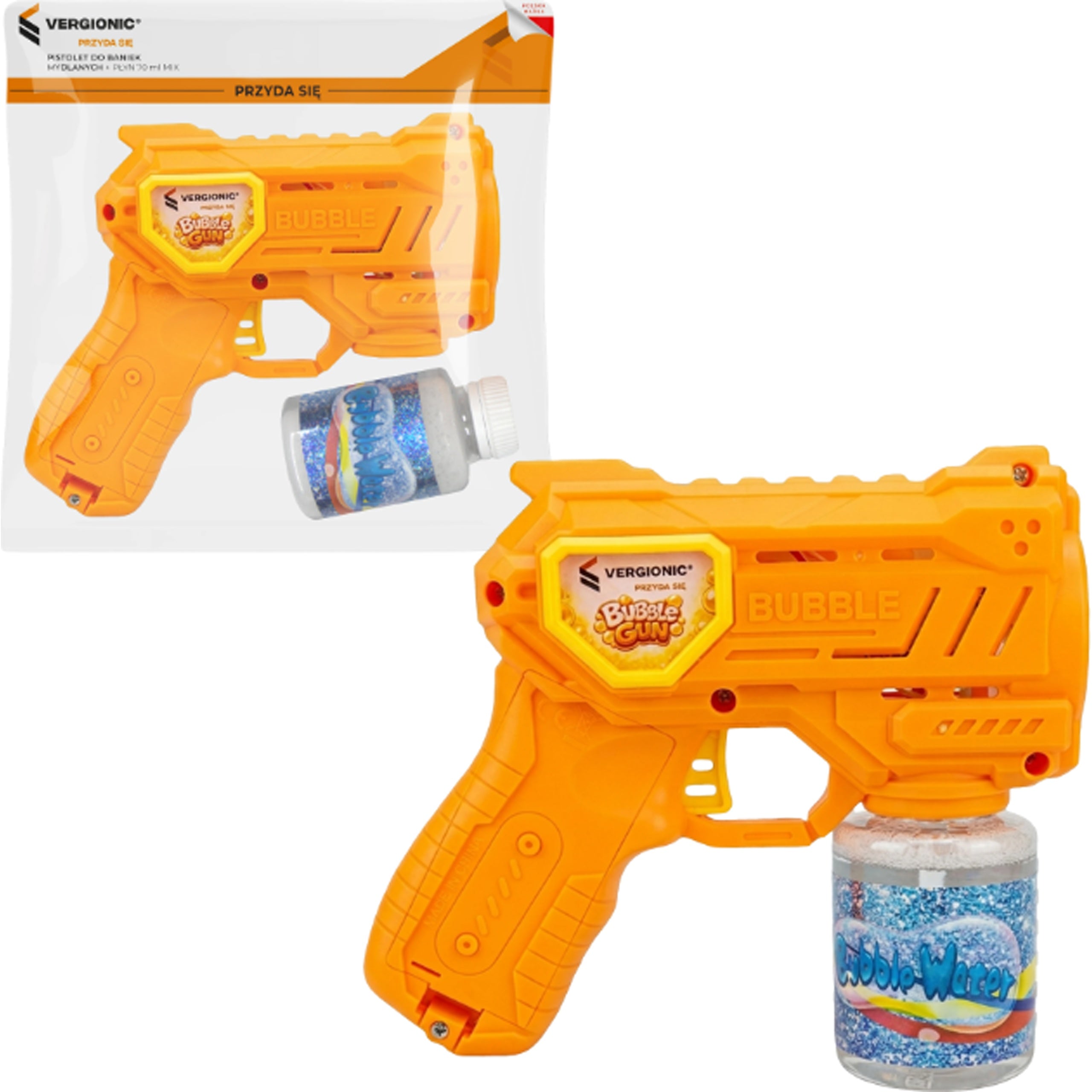 Vergionic soap bubble gun liquid 70 ml toy for children
