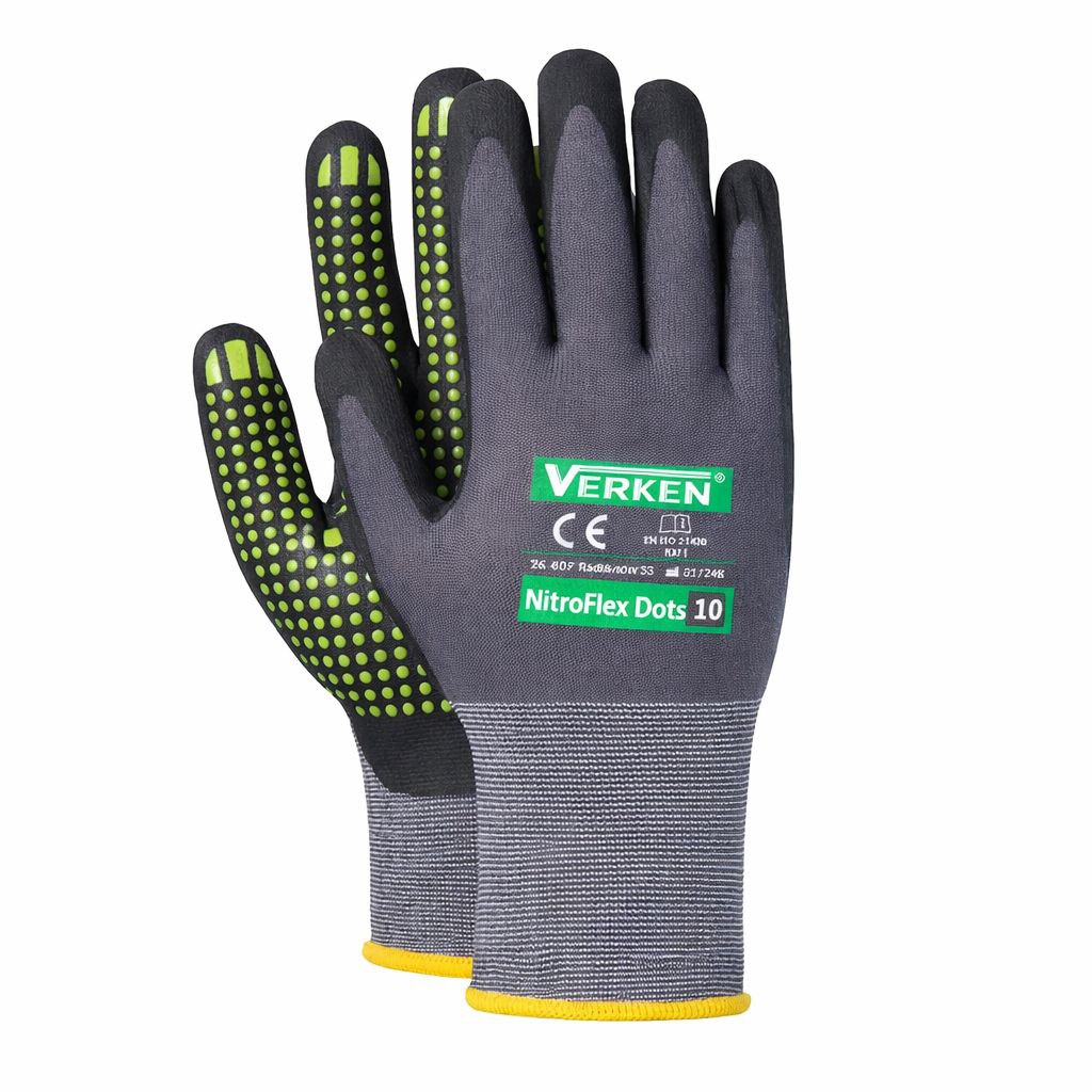 Verken Work Gloves (NitroFlex Dots) Size 10 - XL 1 Pair