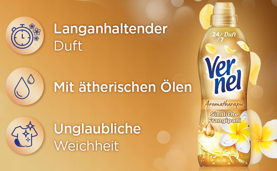 Vernel Aromatherapy SENSUAL FRANGIPANI softener 64 1,6l German Packaging status original