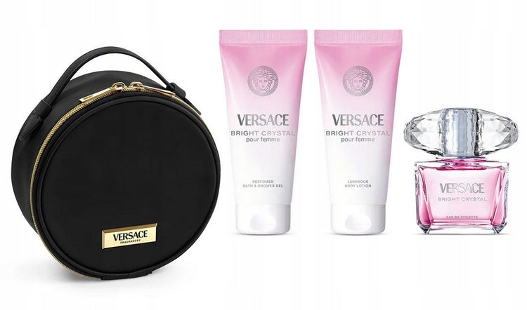 Versace Bright Crystal EDT 90ml + Balm 100ml + Gel 100ml + Cosmetic Bag Brand Versace