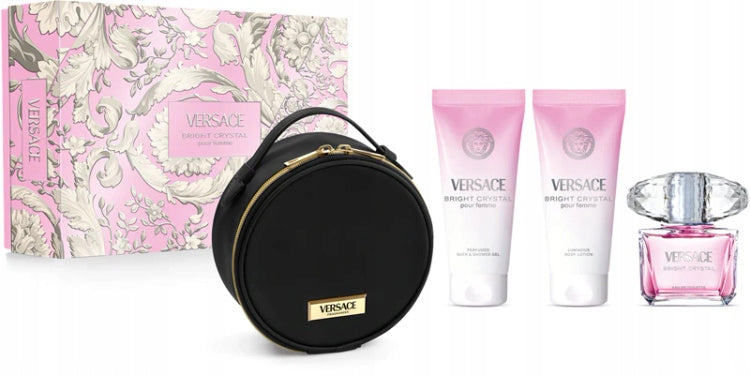 Versace Bright Crystal EDT 90ml + Balm 100ml + Gel 100ml + Cosmetic Bag Packaging status original