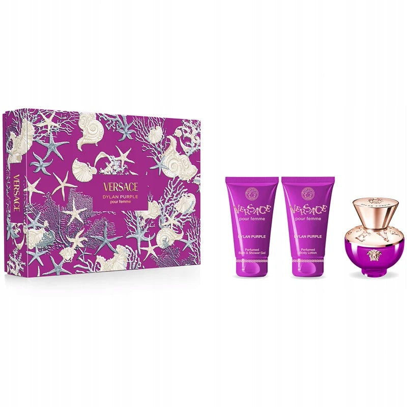 Versace Dylan Purple darčeková sada EDP 50 ml + mlieko + gél, sada pre ženy