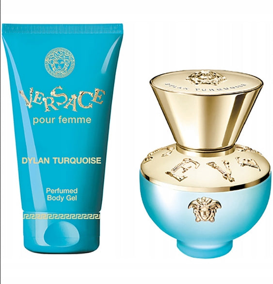Versace Dylan Turquoise EDT 30 ml + gel 50 ml Set for women Packaging status original