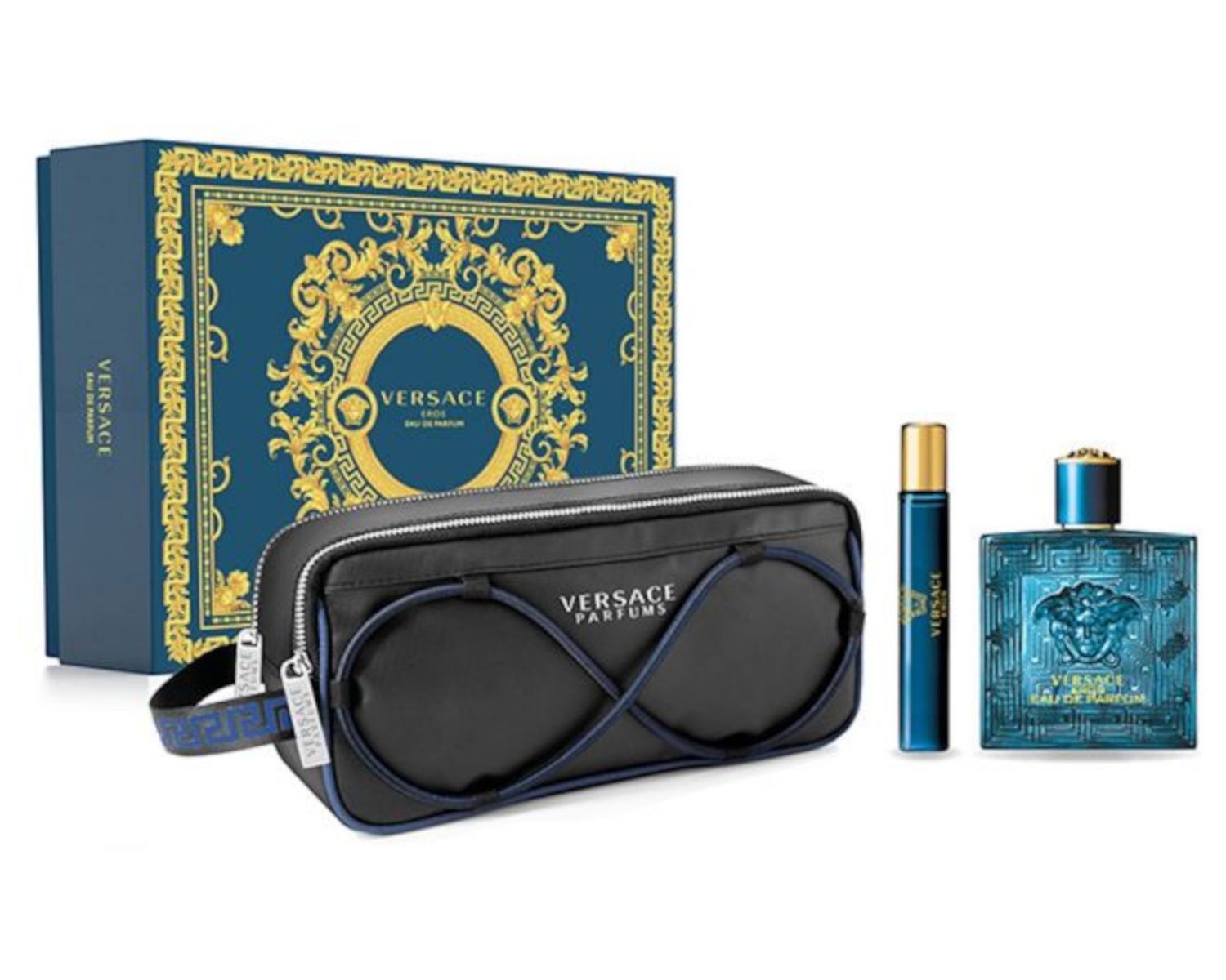 Versace Eros 100ml Eau de Parfum + 10ml Eau de Parfum + Cosmetic Bag