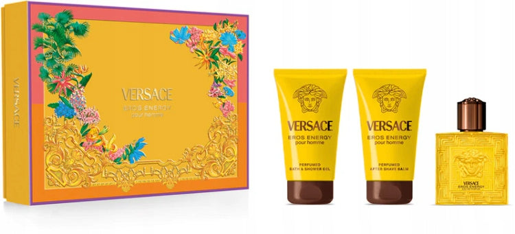 Versace Eros Energy EDP 50ml + Gel 50ml + Balm 50ml set for men Packaging status original