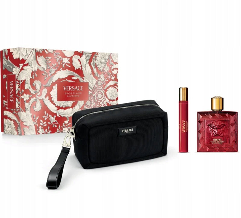 Versace Eros Flame Set - EDP 100 ml + EDP 10 ml + cosmetic bag