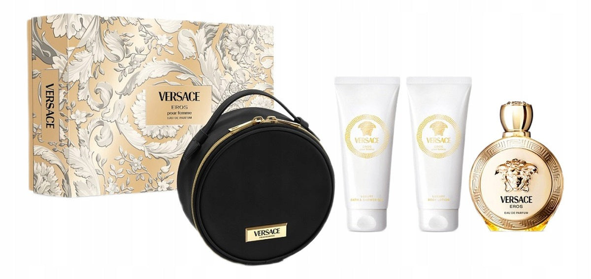 Versace Eros Pour Femme set water perfume+balm+gel+cosmetic bag