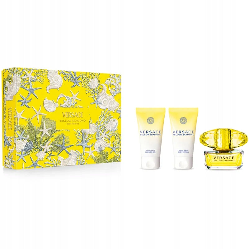 Versace Yellow Diamond Set for Women EDT 50ml + Gel 50ml + Balm 50ml