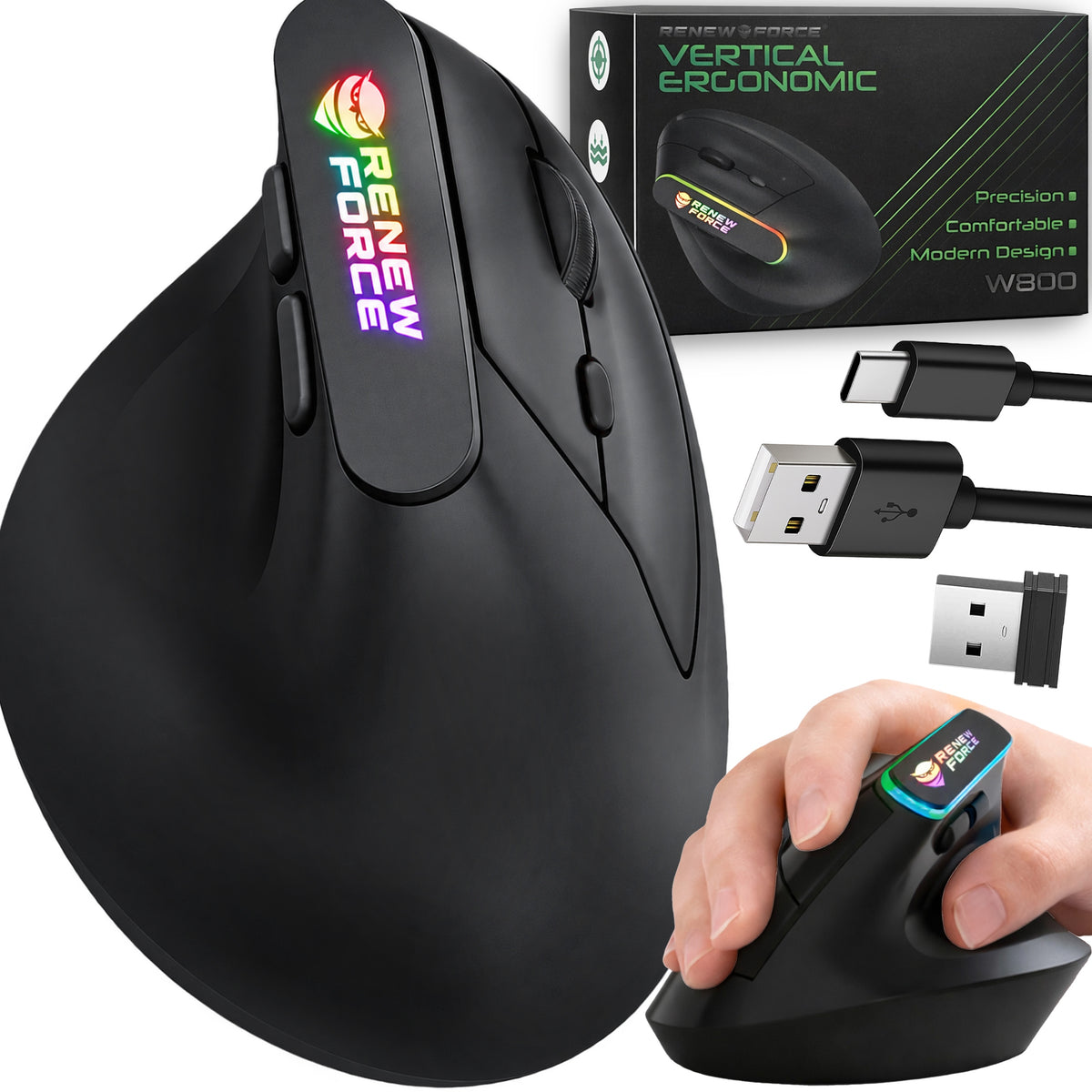 Vertical Mouse Ergonomic Vertical MOUSE Wireless WiFi Bluetooth BT