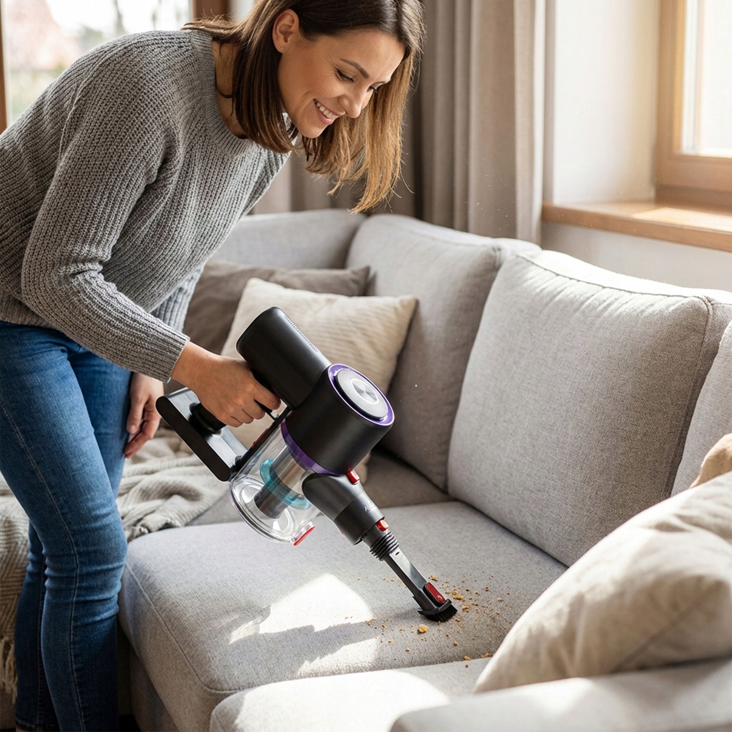 Vertical Vacuum Cleaner Wireless LED Electrobrush Powerful Handheld 2in1 ADLER Manufacturer code ad_7086