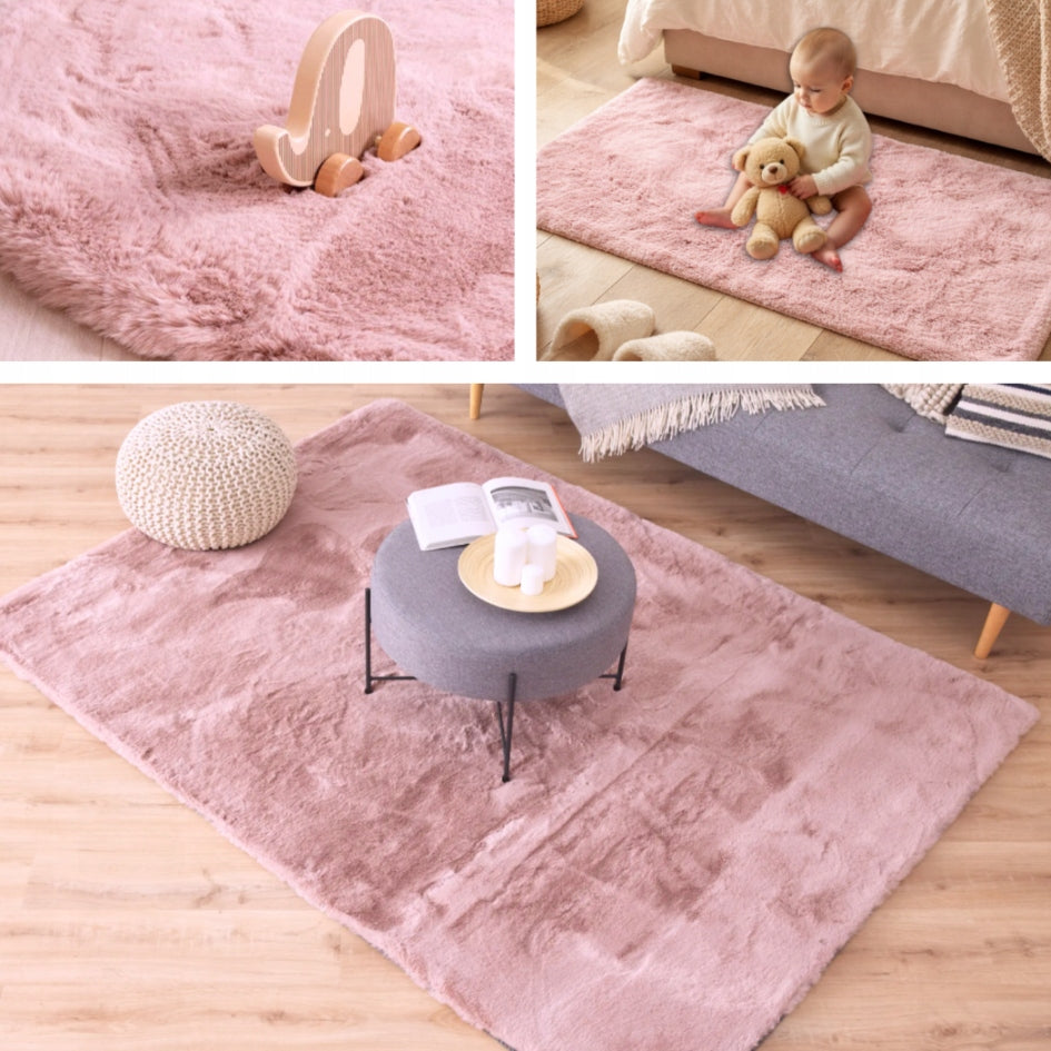 Very soft Non-SLIP Rug 120x60cm POWDER PINK Length 120 cm