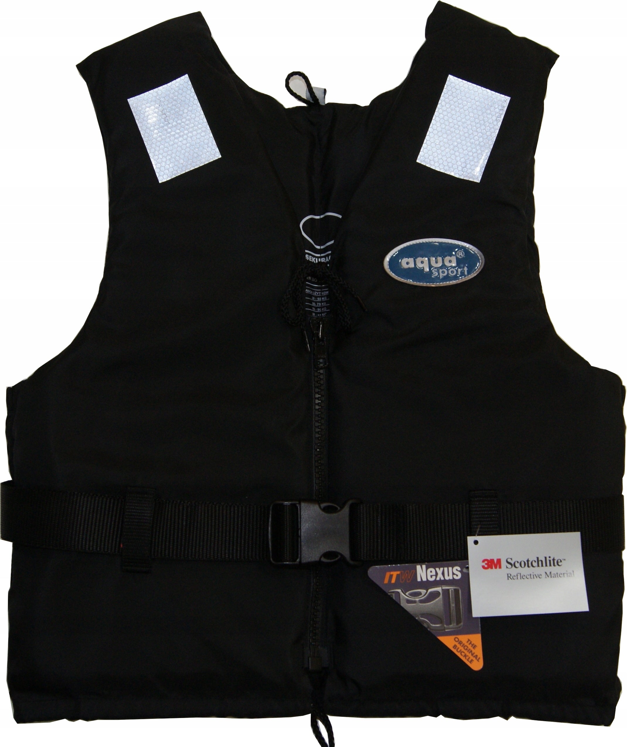 Vest AQUA ADVENTURE 50N M 30-50 kg CE BLACK Brand AS Aqua-Sport