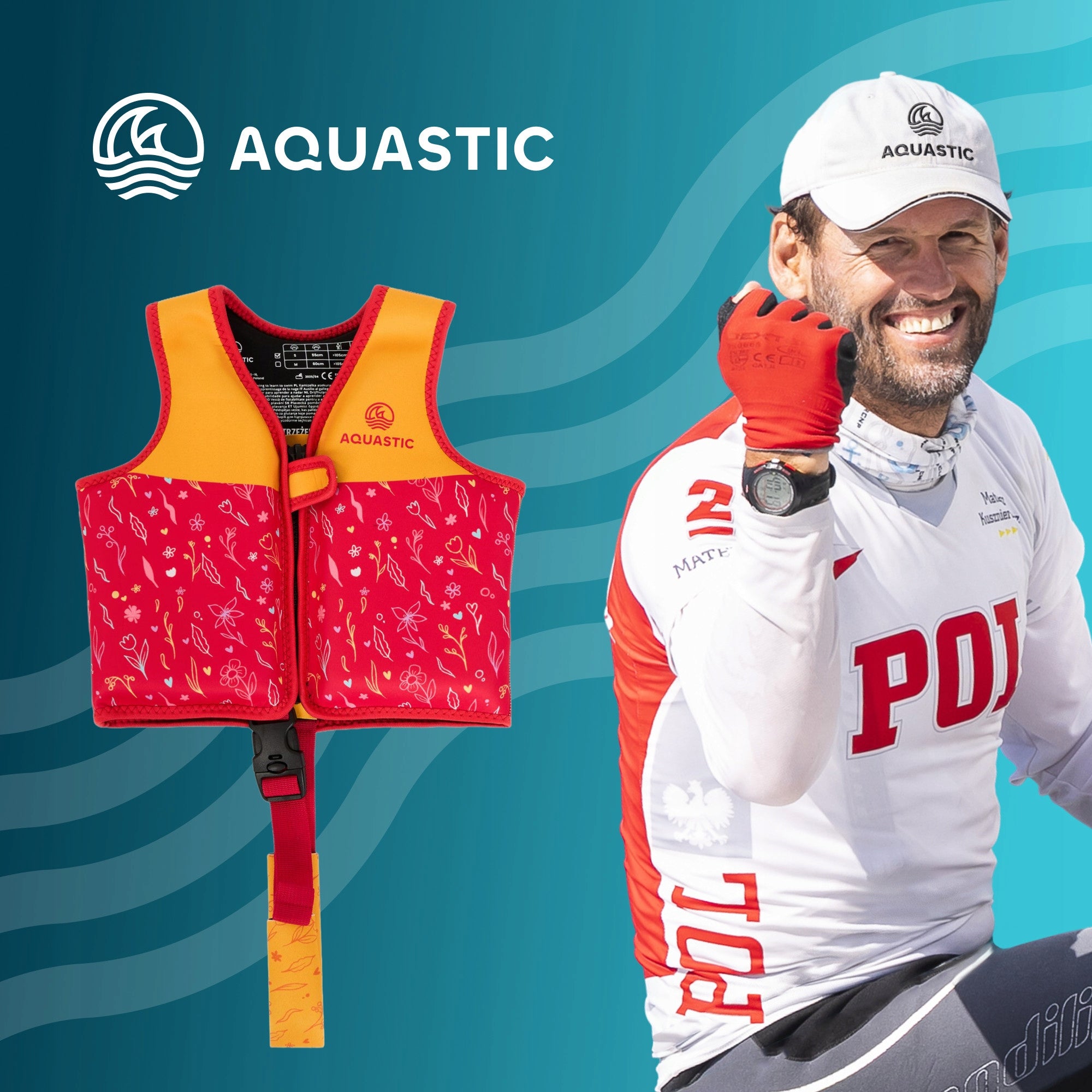 Vest Aquastic Junior M 19-30kg for swimming lessons Manufacturer code AQS-B5I162-PK