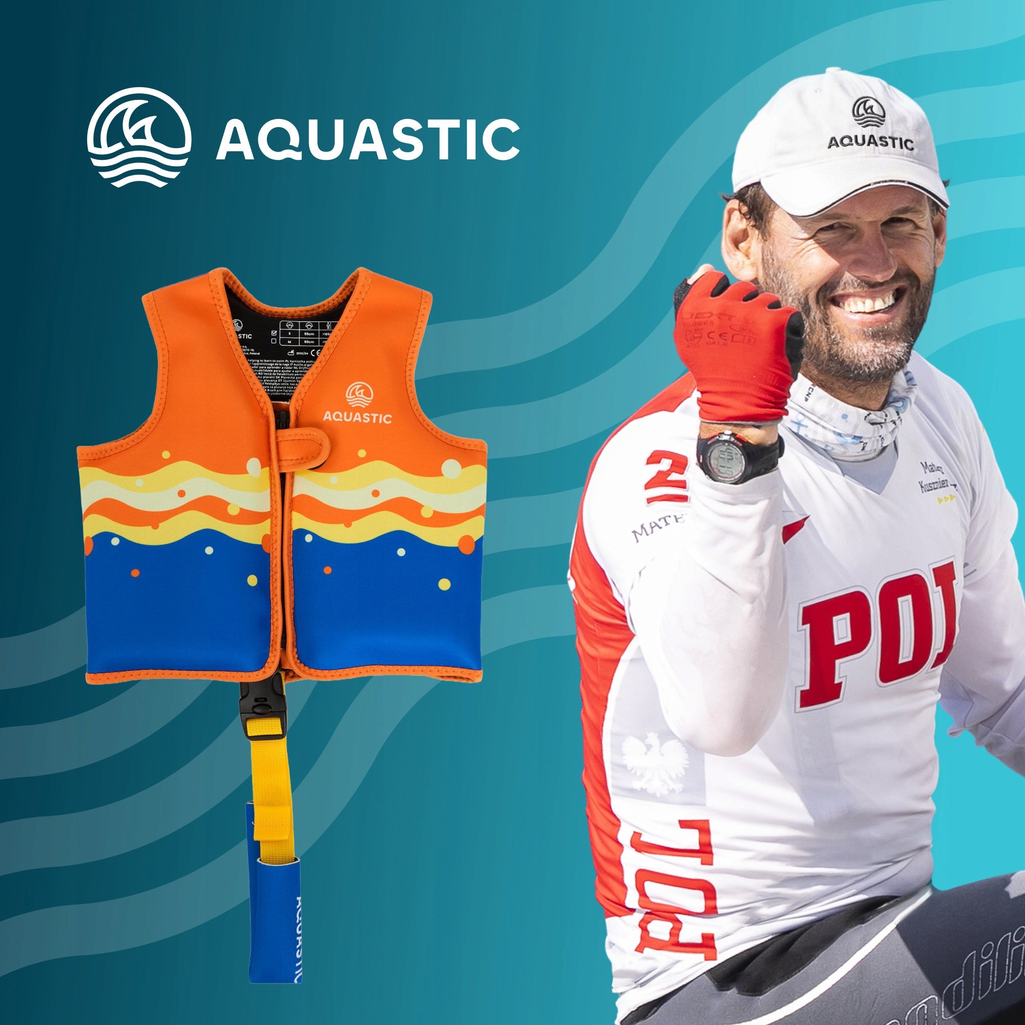 Vest Aquastic Junior r. M M (19-30 kg) Manufacturer code AQS-B5I166-OR