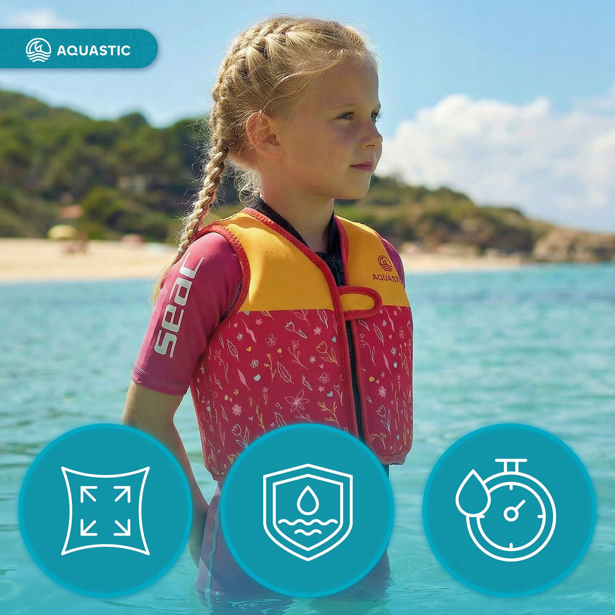 Vest Aquastic Junior r. S up to 19 kg Type lifeguard